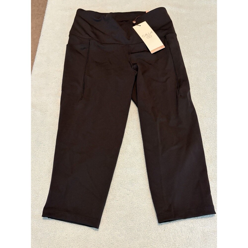 CALIA Womens PowerMove Knee Crop Leggings XS Black High Rise Workout NWT